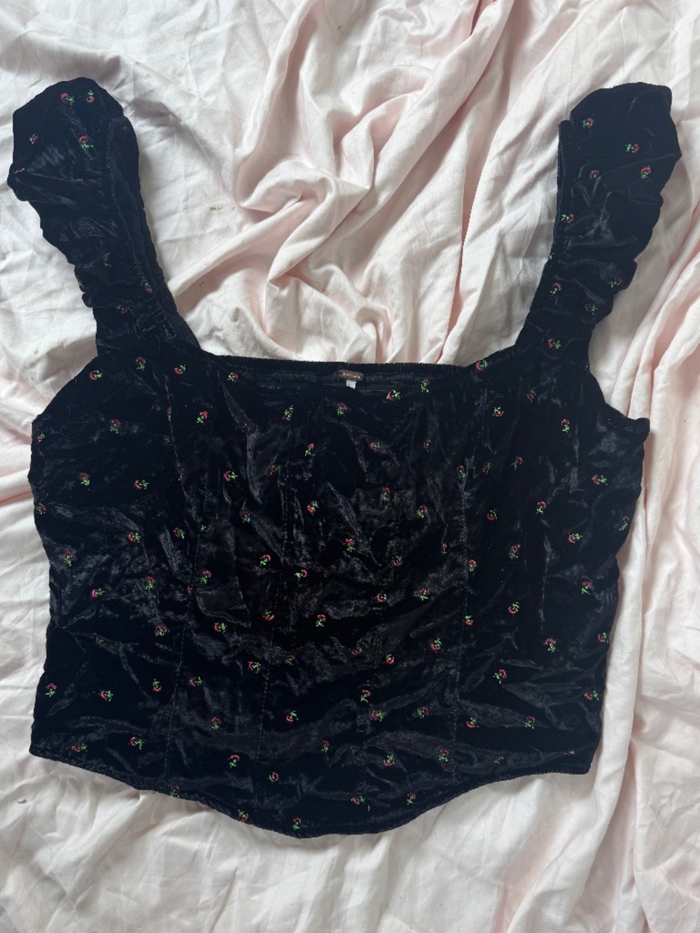 Free People soft velvet corset top